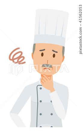 Older chefs wearing a cook coat are in trouble 41562053