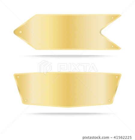 Vector Gold label metal or Metallic gold plate 41562225