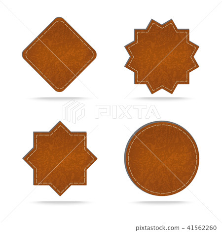 Set of leather  tag on white background 41562260