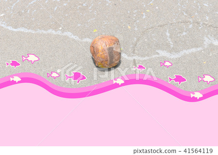 椰子輾壓的圖片在海灘,魚例證的 椰子輾壓的圖片在海灘,魚例證的 41564119
