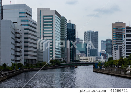 （東京 - 城市景觀）從Tennozu 3看河沿岸的辦公樓3 41566721