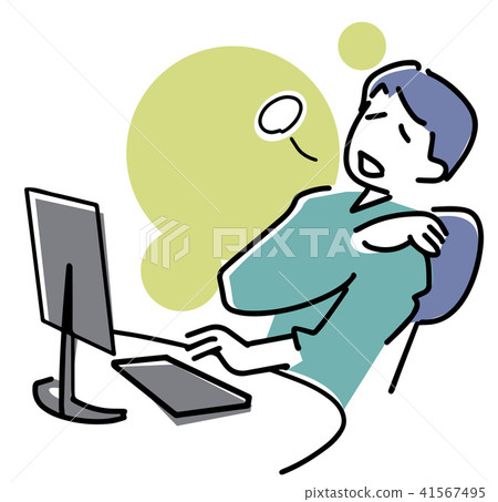 Tiredness builds up and stiff shoulders 41567495