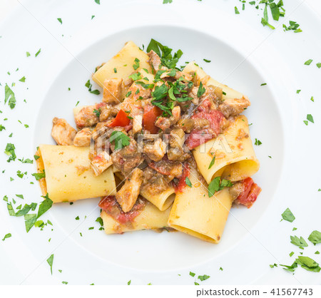 Italian Paccheri pasta  with Swordfish 41567743