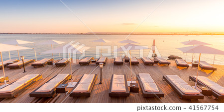 SYRACUSE, ITALY - sunset in front of the sea SYRACUSE, ITALY - sunset in front of the sea 41567754