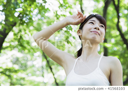 Fitness female yoga Pilates exercise 41568103