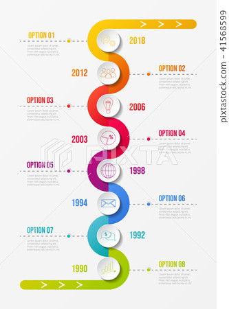 Colourful company timeline with icons. Vector. Colourful company timeline with icons. Vector. 41568599