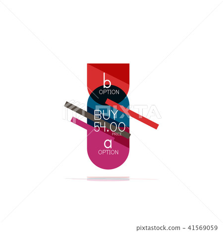 Minimal flat clean abstract option step infographic design element, geometric shapes - round squares 41569059