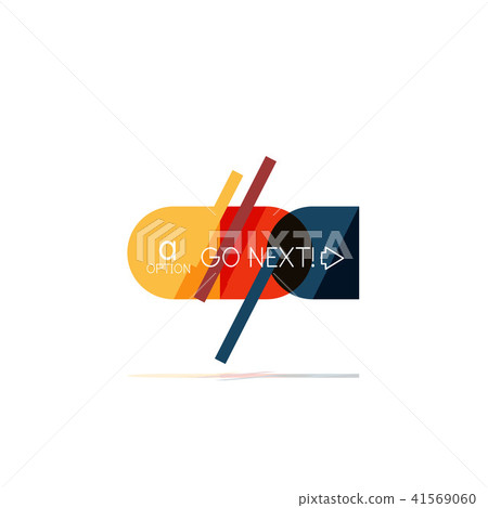 Minimal flat clean abstract option step infographic design element, geometric shapes - round squares 41569060