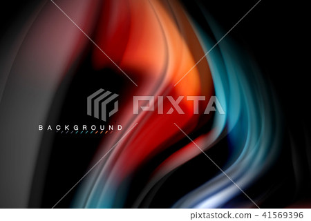 Fluid liquid colors design, colorful marble or plastic wavy texture background, glowing multicolored 41569396