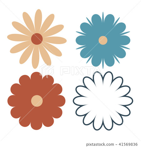 Set of four different flowers Isolated on white Set of four different flowers Isolated on white 41569836