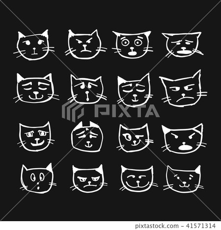 Cat faces, sketch for your design Cat faces, sketch for your design 41571314