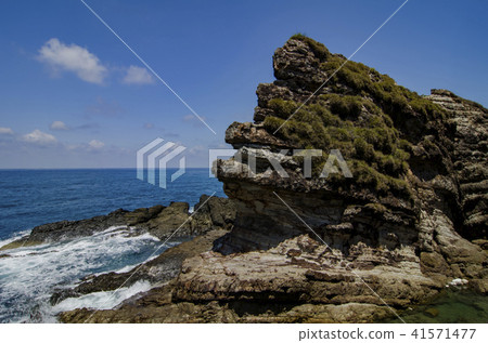 green thickets covered rocky structure green thickets covered rocky structure 41571477