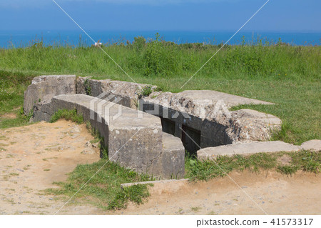 Remains of a destroyed german Bunker Omaha Beach Remains of a destroyed german Bunker Omaha Beach 41573317