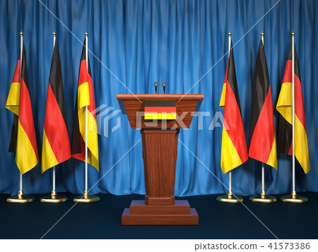Podium speaker tribune with Germany flags 41573386