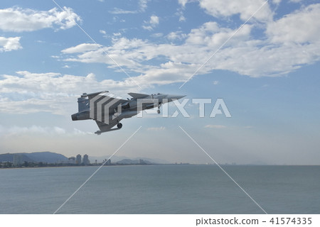 Gripen aircraft over the horizon. Gripen aircraft over the horizon. 41574335