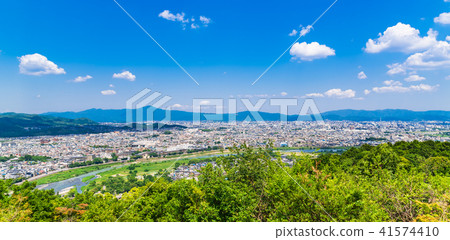 The streets of Kyoto and Higashiyama viewed from Arashiyama 41574410