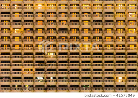 Vintage facade bacony close up night light 41575049