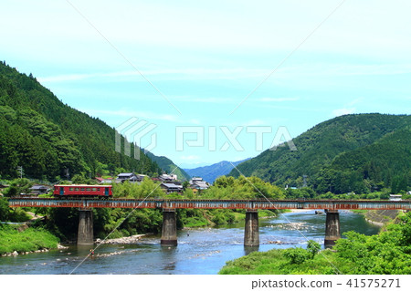 Nagara River Railway Scenery with railway Nagara River Railway Scenery with railway 41575271