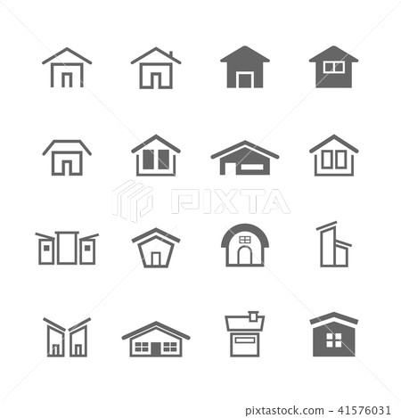 simple house icon set - Stock Illustration [41576031] - PIXTA