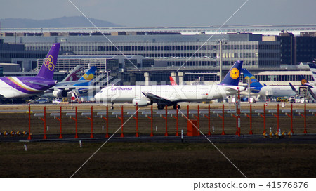 FRANKFURT, GERMANY - FEB 28th, 2015: Gate and terminal buildings at Frankfurt International Airport FRANKFURT, GERMANY - FEB 28th, 2015: Gate and terminal buildings at Frankfurt International Airport 41576876