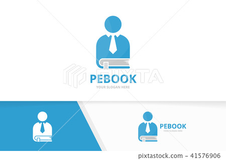 Vector man and book logo combination. People and library symbol or icon. Unique human and bookstore Vector man and book logo combination. People and library symbol or icon. Unique human and bookstore 41576906