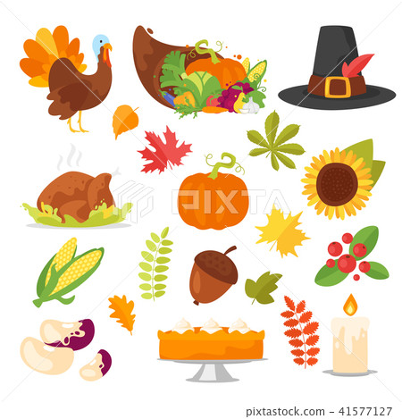 colorful Thanksgiving symbols 41577127