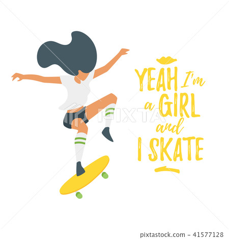 flat style  skater silhouette 41577128