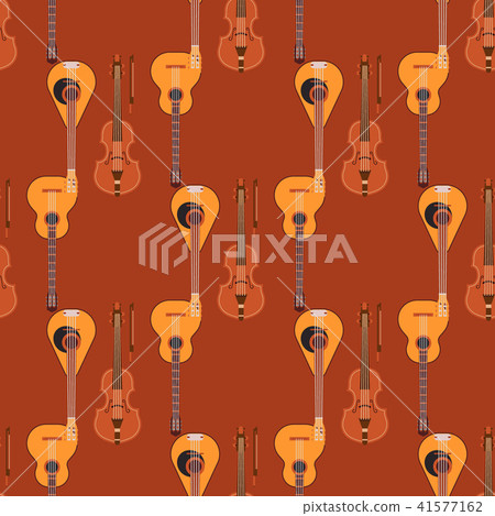 Seamless pattern background stringed musical instruments classical orchestra art sound tool and 41577162