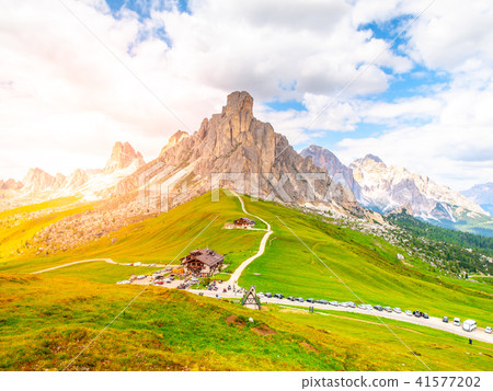 Passo Giau near Cortina d'Ampezzo, Dolomites, Italy. 41577202