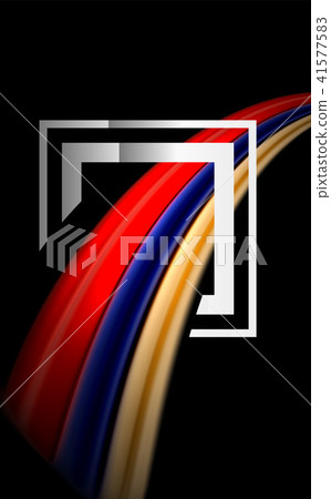 Rainbow fluid colors wave and metallic geometric shape 41577583