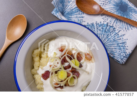 Bryndzove halusky. Slovak traditional cuisine Bryndzove halusky. Slovak traditional cuisine 41577857