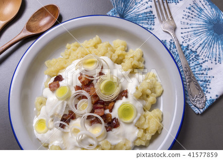 Bryndzove halusky. Slovak traditional cuisine Bryndzove halusky. Slovak traditional cuisine 41577859