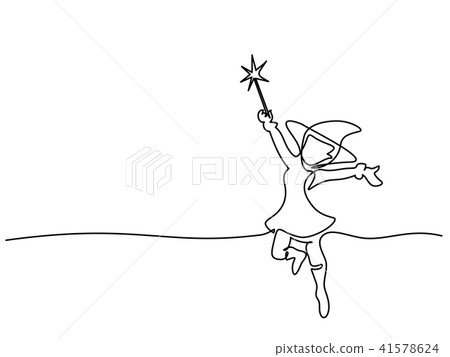 Beautiful mage woman holding Magic wand 41578624