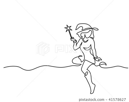 Beautiful mage woman holding Magic wand Beautiful mage woman holding Magic wand 41578627