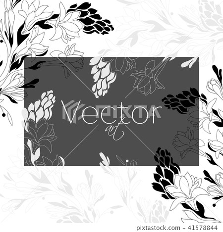 Template design, floral art, black and white Template design, floral art, black and white 41578844