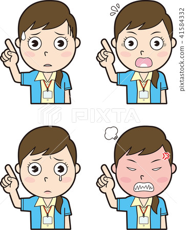 Fingering cool biz female employee 3 41584332