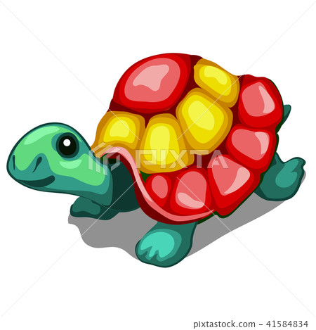 Brightly painted figurine of a turtle isolated on a white background. Vector cartoon close-up Brightly painted figurine of a turtle isolated on a white background. Vector cartoon close-up 41584834