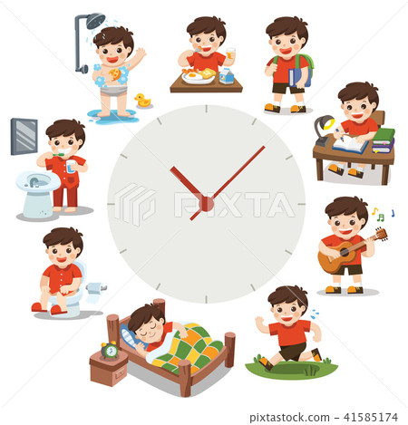 Day time. A Cute Boy in different situations. 41585174
