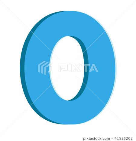 Blue Number Zero vector font alphabet. 41585202