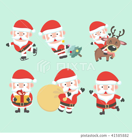 Santa Claus illustration. Vector Christmas set. - Stock Illustration ...