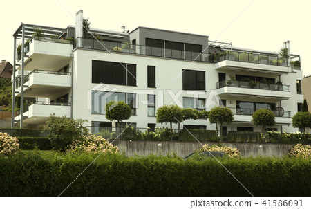 Modern apartment building in Zurich Modern apartment building in Zurich 41586091