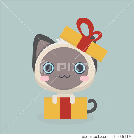 插图素材: siamese cat the lovely kitten.