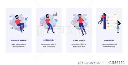 People in information surroundings banners set - flat cartoon characters flying in environment of People in information surroundings banners set - flat cartoon characters flying in environment of 41586231