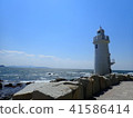 Blue sea and white lighthouse 41586414