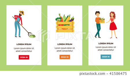 Vector farm products live circle concept banners 41586475