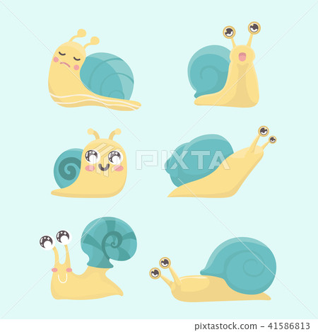 Cartoon snail vector set. 41586813