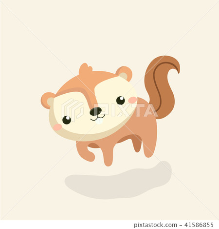 Cute squirrel cartoon on pastel background. Cute squirrel cartoon on pastel background. 41586855