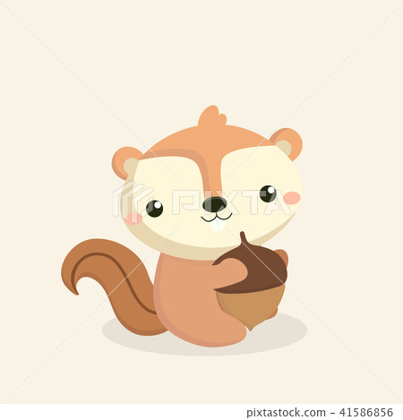 Cute squirrel cartoon on pastel background. Cute squirrel cartoon on pastel background. 41586856
