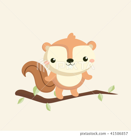 Cute squirrel cartoon on pastel background. Cute squirrel cartoon on pastel background. 41586857