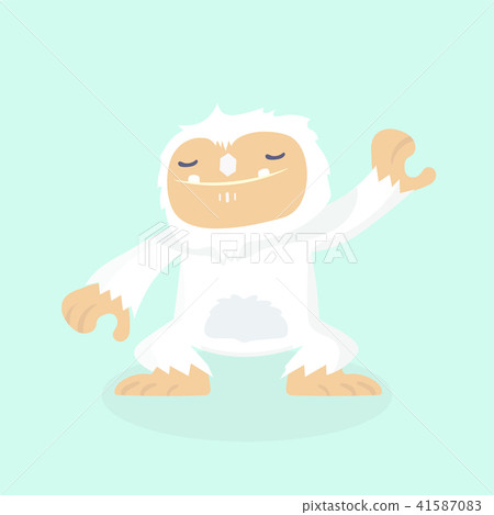 Cute yeti on pastel background. 41587083